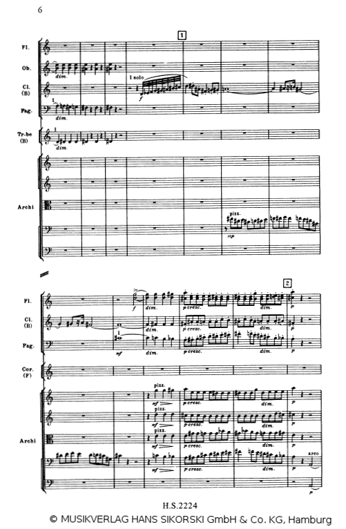 Schostakowitsch Symphonie Nr.1 ab Anfang Fs. - &copy; MUSIKVERLAG HANS SIKORSKI GmbH & Co. KG, Hamburg - Abdruck mit frdl. Genehmigung